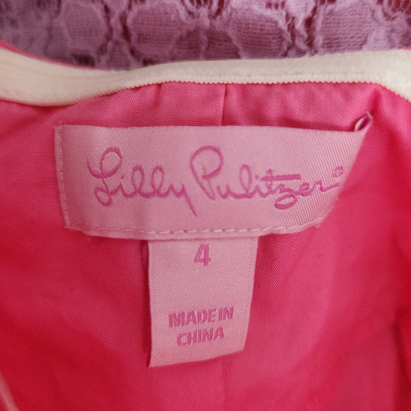 SALE Lilly Pulitzer Pink and Lavender Lace Strapless Cocktail Mini Dress Size 4 - Picture 2 of 7